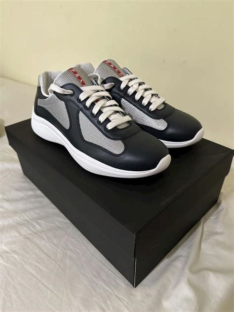 navy blue prada americas cup sneakers|Prada America's Cup navy.